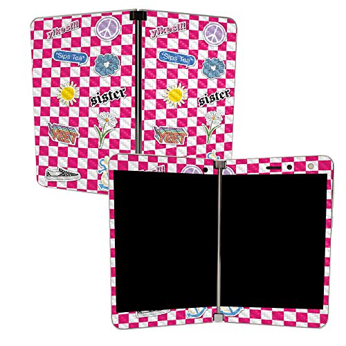 Image of MIGHTY SKINS MightySkins Carbon Fiber Skin for Microsoft Surface Duo - VSCO Girl | Protective, Durable Textured Carbon Fiber Finish | Easy to Apply, Remove, and Change Styles | Made in The USA