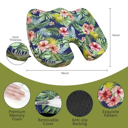 Image of Tailbone Pain Relief Cushion, Memory Foam Seat Cushion for Coccyx Sciatica Pain Pressure Relief Office Desk Chair