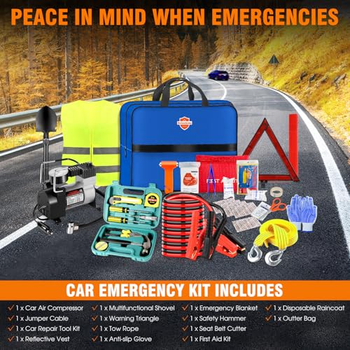 Emergency Car Kit with Copper Motor Inflator