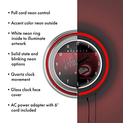Atlanta Hawks Hardwood Classics Nba Chrome Neon Clock #TOP3