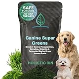 Holistic Bin Canine Super Greens Plant-Based Dog Food Toppers | Nutrient-Rich Supplement Powder | Gut Balance, Joint Strength, Digestion, Fresh Breath & Overall Canine Wellness | Greens Powder (50g)