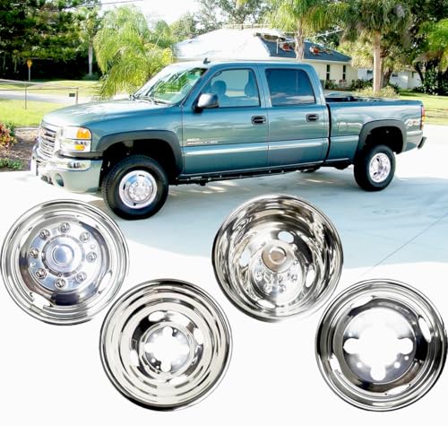Image of 4pcs 16 inch Polished Stainless Steel Wheel Simulators for Chevy GMC 3500