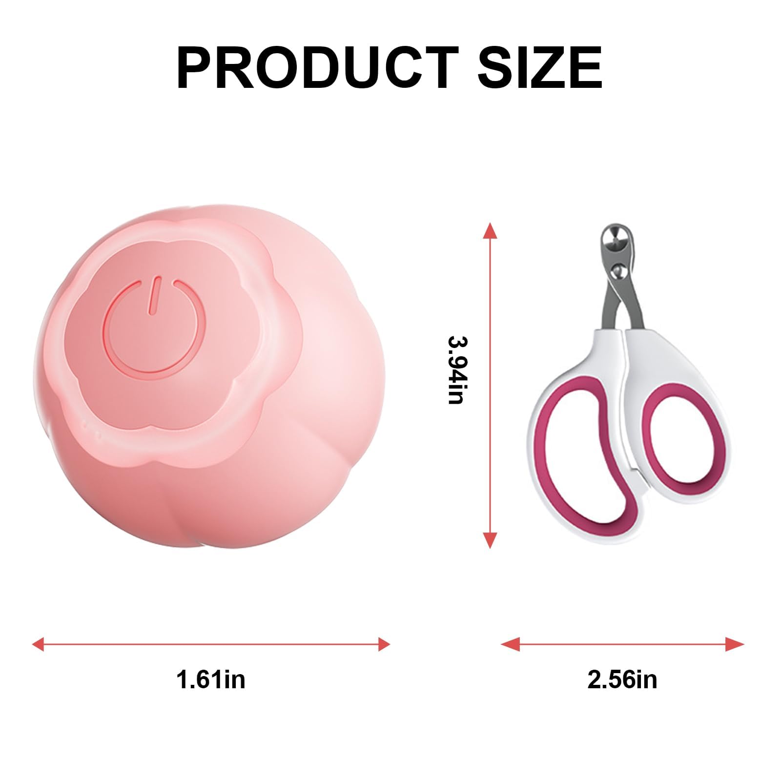 Interactive Cat Toys Ball, Rolling Smart Ball with Nail Clippers for Bored Indoor Adult Cats, USB Rechargeable Automatic Cat Toys, Moving Ball Cat Toy for Cat/Kitten