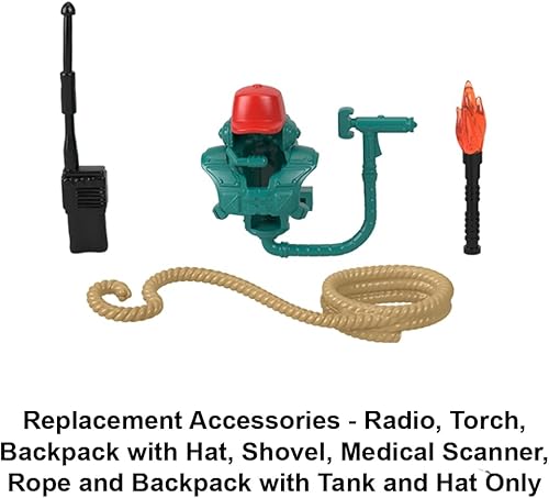 Miniatura 3 de Piezas de repuesto para Fisher-Price Imaginext Jurassic World Dinosaur Playset - HMJ79  Incluye radio, antorcha, mochila con sombrero, pala, escáner