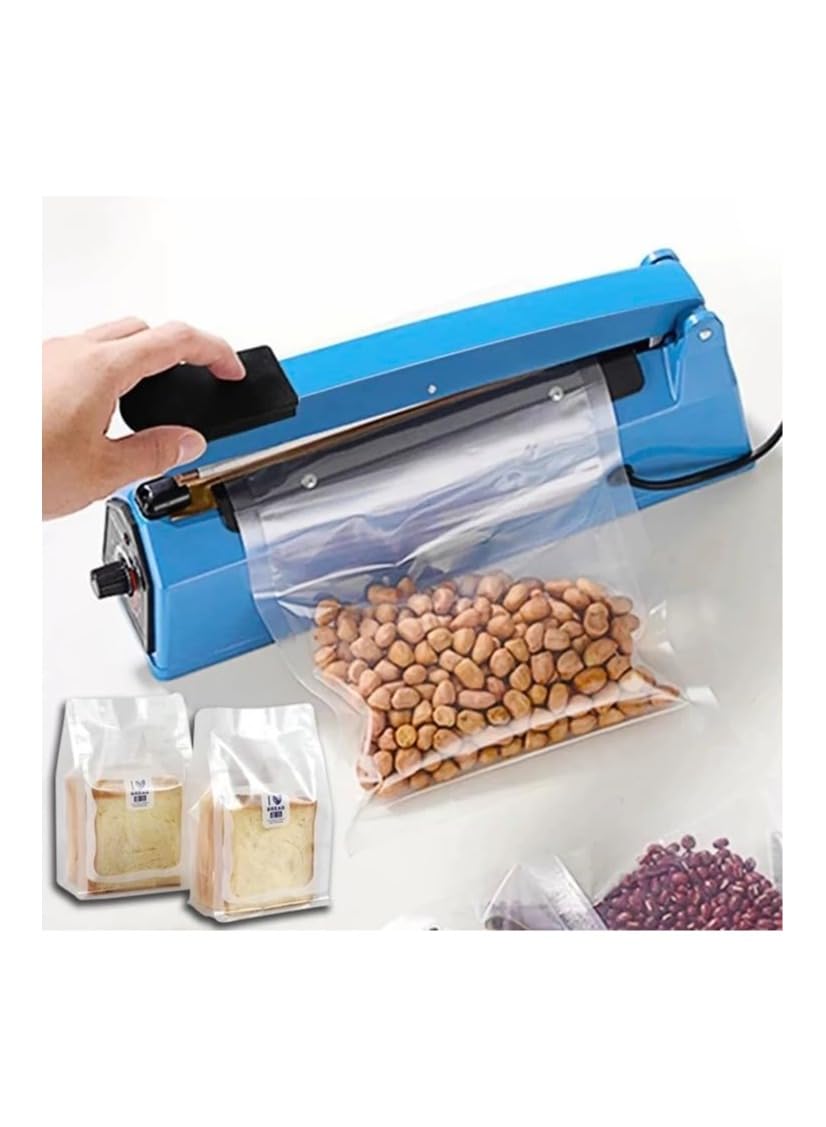 VIO® Impulse Sealer Manual Press Electric Heat Sealing Packaging Machine with Adjustable Timer Element Grip Plastic Bag PE PP Packet Pouch Sealer for Home Office Restaurant Cafe UAE Pin 300 MM