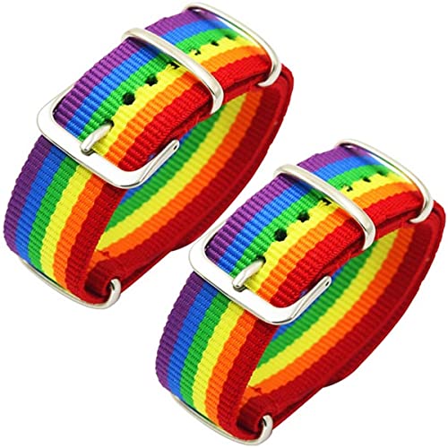 Maxter 2 x Bracelet LGBT - Bracelet Gay Pride avec le Drapeau Arc-en-ciel et Accessoire de Montre