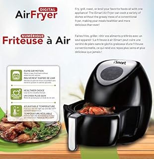​​iSMART Digital Air Fryer, 3.5L Large Airfryer with 7 One-Touch Presets, 1400W Fast Heating, 60-Min Timer, Oil-Free for Healthy Cooking & Baking, Non-Stick Basket, Ideal for Family​