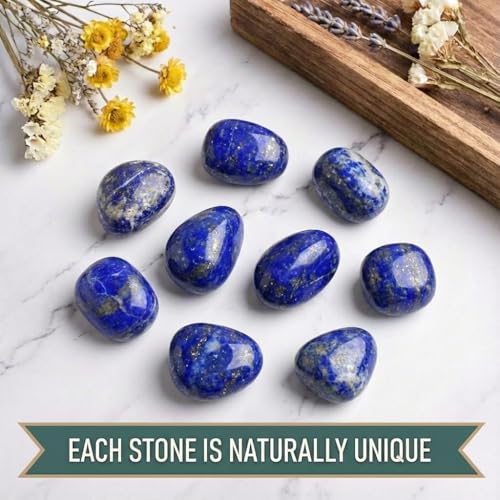 Image of Hand-Selected Lapis Lazuli Stone, Large 1.2 in Polished Crystal, Gift Box