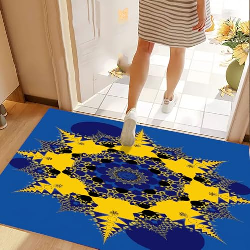 Paillasson abstrait 80x120 cm géométrique et tapis de sol absorbant