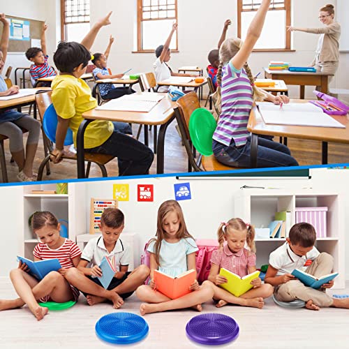 Image of Jerify 4 Pcs Wiggle Seat Flexible Inflated Wobble Cushion Stability Balance Pad Balance Disc Sensory Seat for Men Women Fitness Physical Exercise Improving Posture Home Office