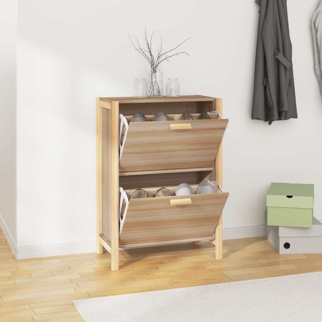 Scarpiera in legno composito 57,5 x 33 x 80 cm con ripiani