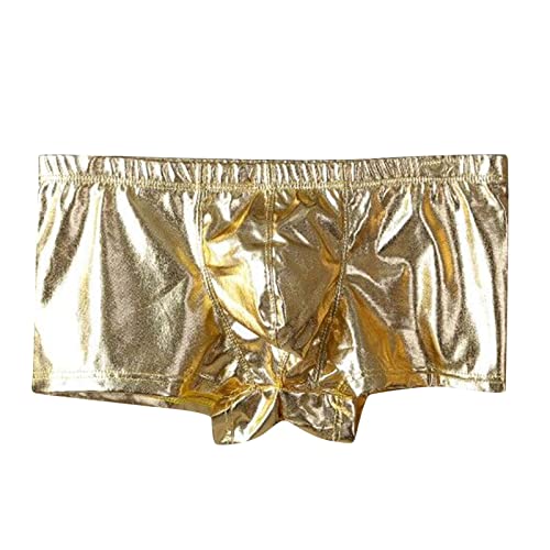 Celucke Boxer-Badehose Badeshorts Herren Lackleder Schwimmhose Männer Bademode Lackleder mit Kordelzug, Kurze Schnelltrocknend Badepants Boxerbadehose Sommer Shorts