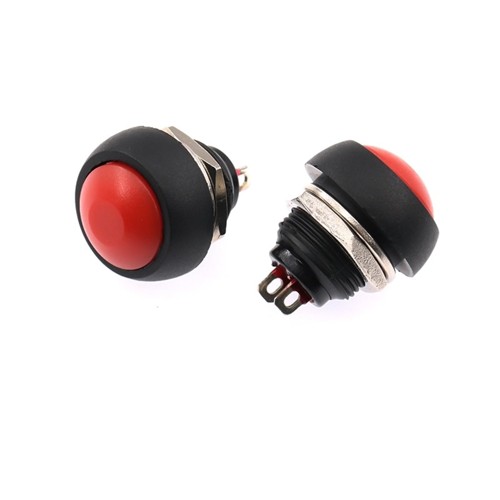 Interrupteur momentané PBS-33b 12V bouton poussoir 12mm résistant pour commande de klaxon - 7