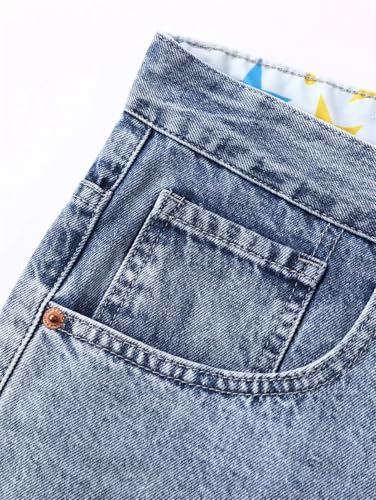 Men's Loose Fit Denim Jeans, Vintage Light Blue Wash, Casual Pants for Everyday Wear, Trendy4