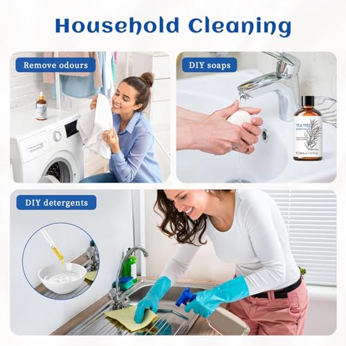 Image of HIQILI Tea Tree Oil for Skin, Hair, Toenail, Add to Shampoo, Body Wash, Soap, Foot Soak - 1.01 Fl Oz