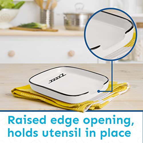 Image of FANGSUN Ceramic Spoon Rest, Coffee Spoon Holder, Cream White