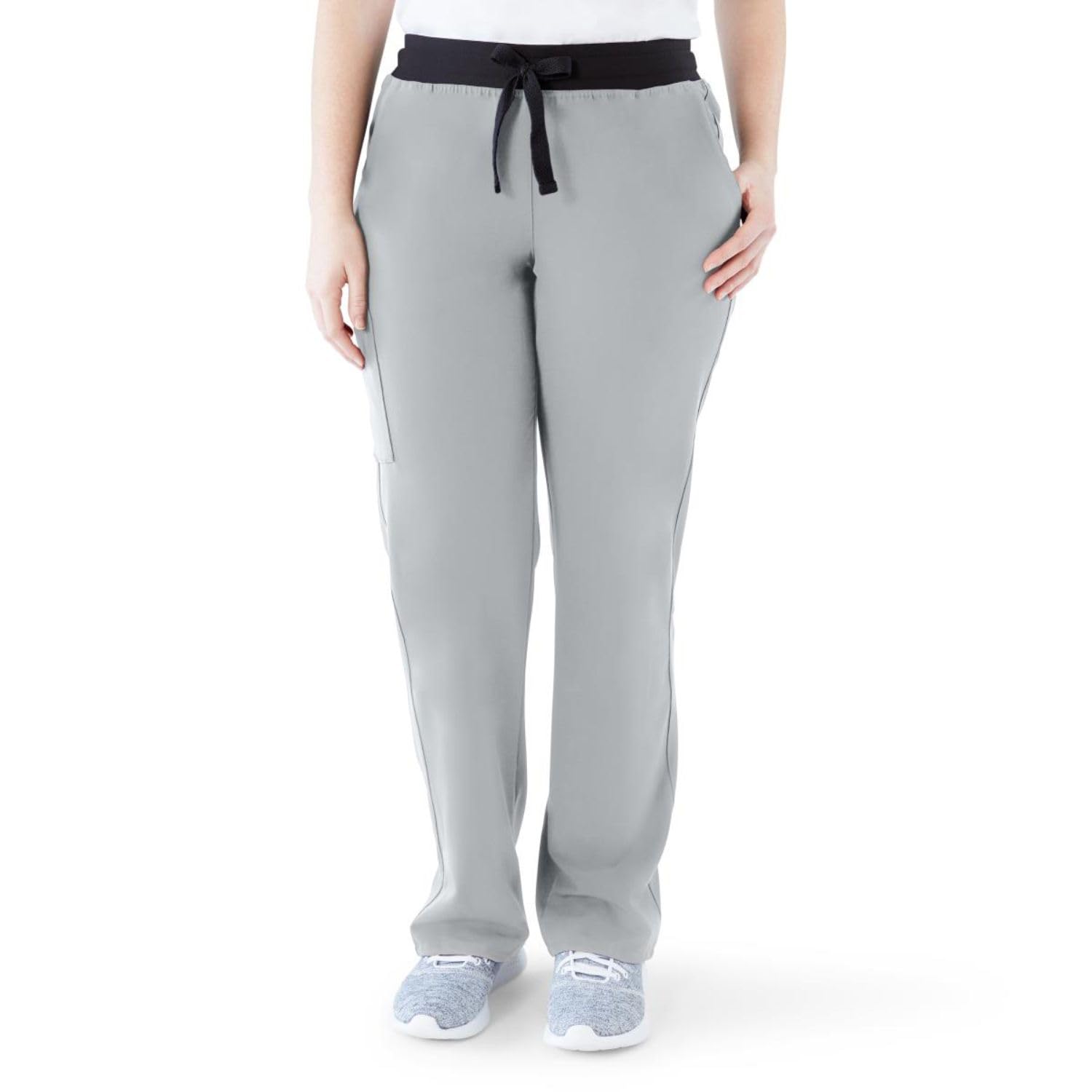 AVE. Women's Varick Six Pocket Midrise Straight Leg Scrub Pant in Gray, 5XL Petite