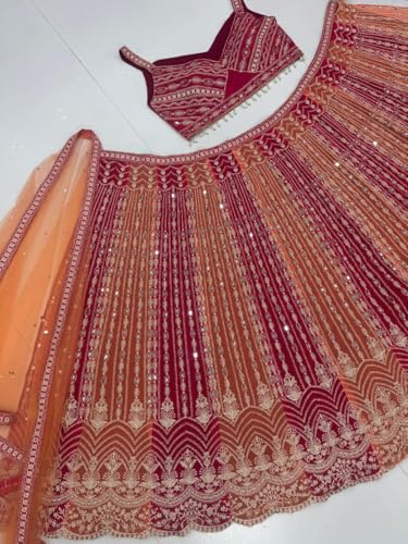 Indian Ready to wear Lehenga Choli for Women Flared Party Night with Stitched Blouse for Women.4