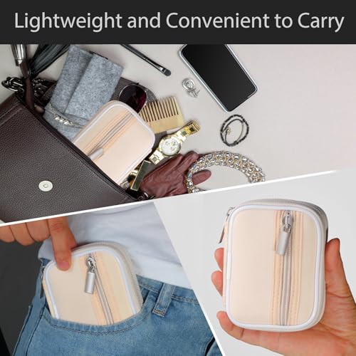 Image of Pill Case Weekly Travel Pill Organizer for Purse with Removable 7 Day Pill Box Premium Neoprene Pill Container for Travel Purse Accessory, Vitamin, Supplement, Small Pieces Arrangement-Cream Yellow