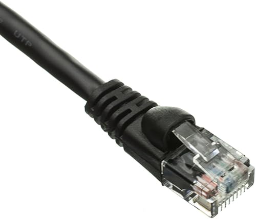 Miniatura 2 de Paquete de 3 cables de conexión Ethernet negro Cat5e, arranque moldeado sin enganches, 10 pies, CNE540733