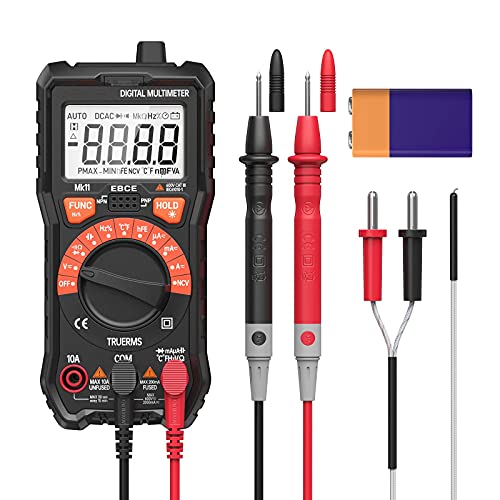 Multimetro Digital, Polimetro Digital Profesional con Pantalla LCD y Contador 2000, Voltímetro de AC DC Probador Múltiple, Medición de Voltaje, Corriente, Resistencia, Continuidad, Frecuencia, Diodos