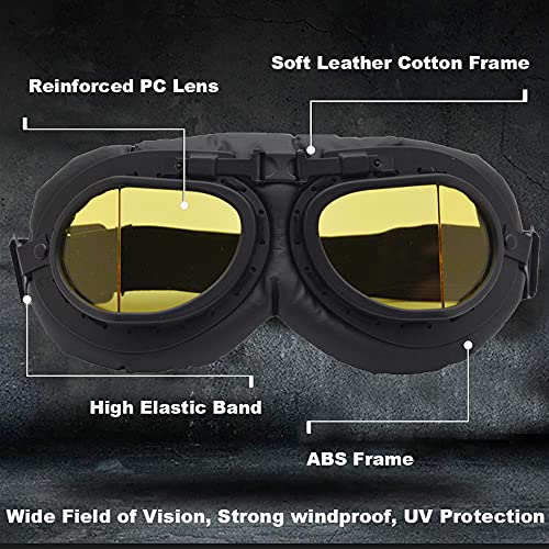 Image of Peicees Vintage Helmet Goggles Motorcycle Goggles Bike Motorcross Pilot Goggle