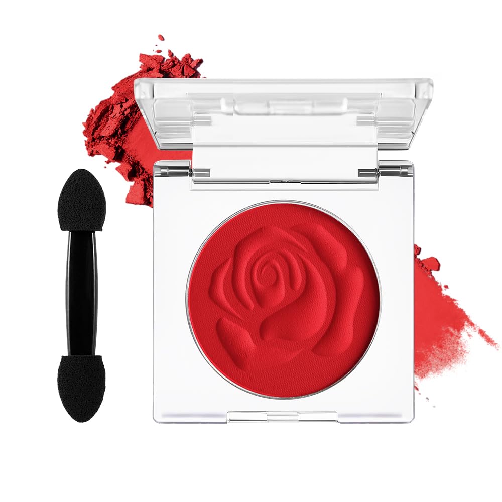 Sombra de ojos roja mate única, paleta de sombras de ojos roja verdadera altamente pigmentada, maquillaje de ojos rojos de larga duración, sombra de ojos gótica roja, pintura roja para la