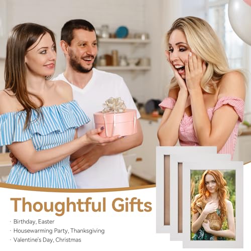 4 Stück Bilderrahmen,17,5 x 12 cm Kleiner Photo Frame mit Rückwand mit Zapfen,Weiß Fotorahmen Collage Set,Stabilen Fotorahmens,Fotorahmen Weiß,Picture Frame Quadratisch für Fotos,Bilder und Poster