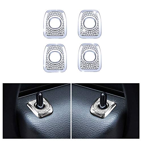 1797 Compatible Door Lock Pins Caps for BMW Accessories Parts Covers Decals Stickers Bling Interior Inside Decorations X3 X4 Series F25 G01 F26 G02 xDrive AWD Women Men Crystal Silver Pack of 4