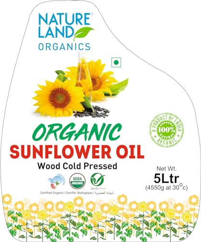 Image of Natureland Organics Sunflower Oil Jar, 5 L & Whole Peanuts / Groundnuts 500 Gm - Organic Peanuts