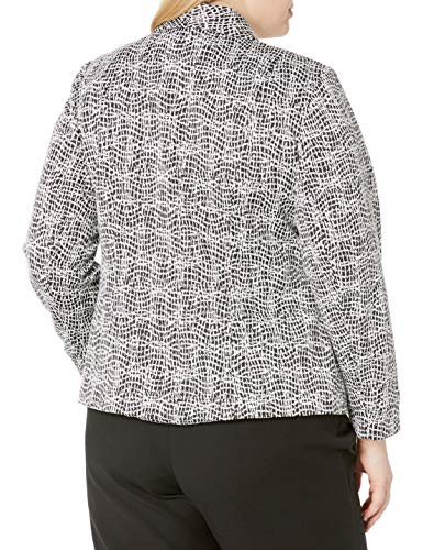 Kasper Women's Knit Metallic Jacquard Jacket with Zipper Pocket Detail2