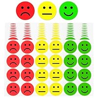 240PCS Emotion Stickers Labels 25mm Smiley Face Expressions Red Yellow Green Round Stickers for Kids Reward Charts Teachers Parents School Supplies DIY Scrapbook Diary Decorations