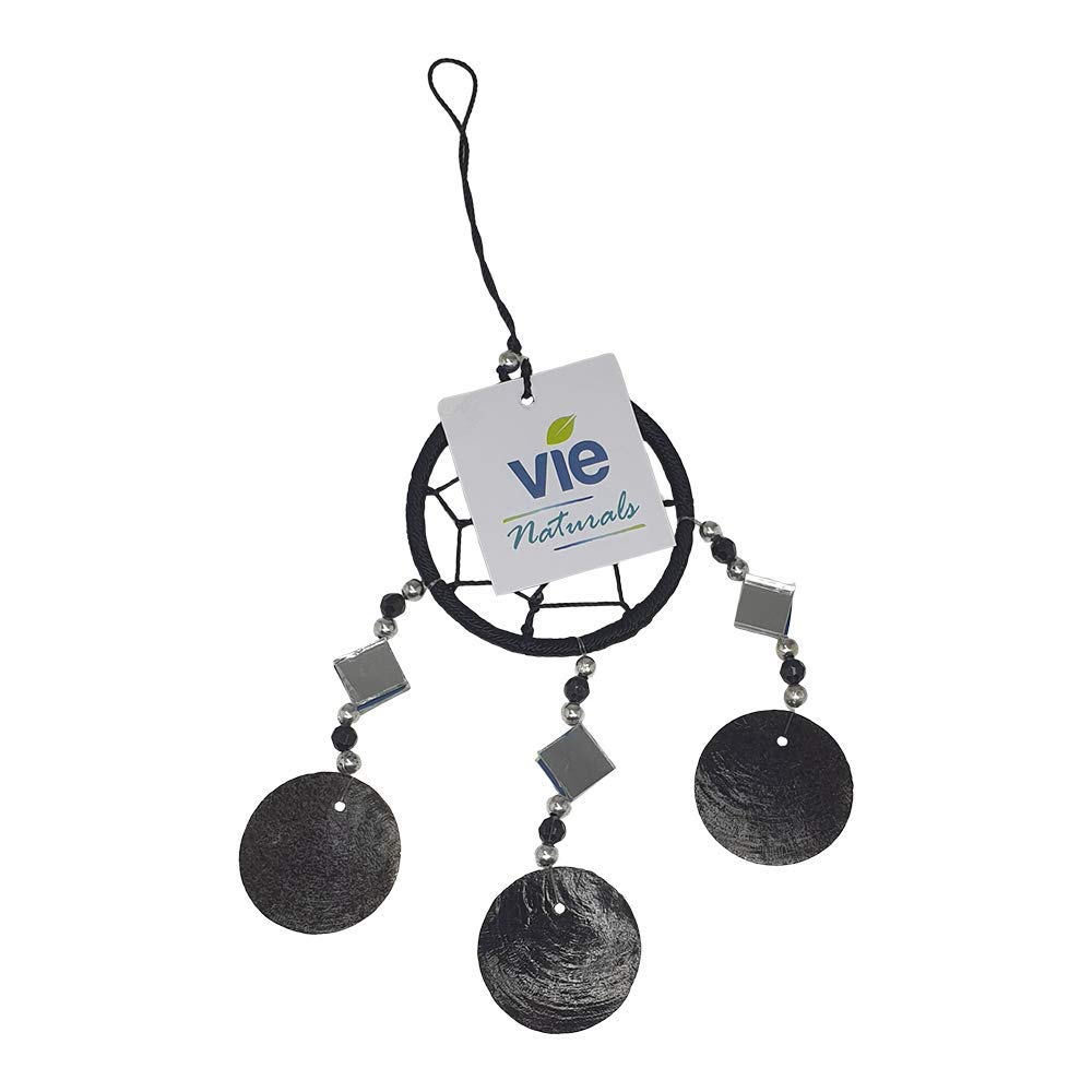 VIE Naturals Capiz Dream Catcher, No Feathers, 6cm, Black, UK-VN0484-CAPIZ-DREAMCAT-6CM-BL