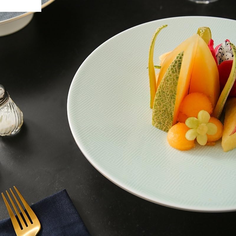 Piatti Cena Piatto di frutta in ceramica Snack Vassoio da dessert Caratteristiche Portafrutta Creativo Ristorante Rotondo Stoviglie Piede alto Pane Piatti da pasticceria Forniture Per Feste(A 11 inch)
