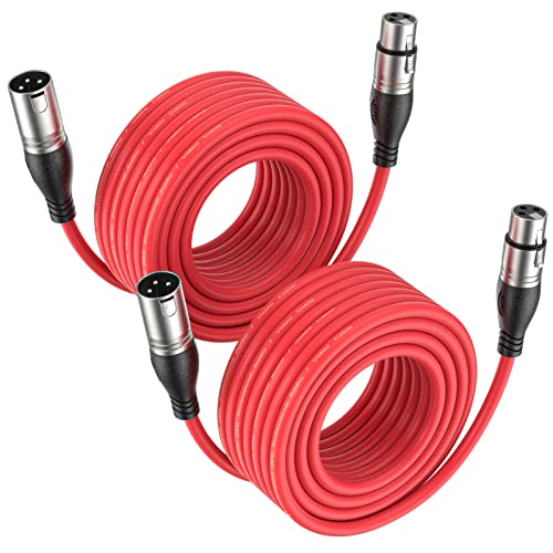 Image of EBXYA XLR Cable 25ft 2 Packs Microphone Cable with 3-Pin XLR Male to Female