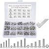 Schrauben und Muttern Set M3 M4 M5 Edelstahl-Sechskopf-Knopf Schrauben Sortiment Kit mit Verdickte Aufbewahrungsbox und Inbusschlüssel 500 Stück