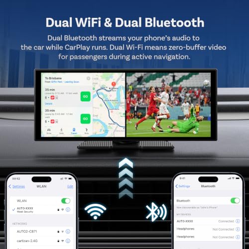 Image of OTTOCAST OttoScreen AI 11.4 inch Wireless Carplay Screen for Car, Gemini AI Voice Control, Android Auto, Netflix YouTube Google Play, Dual WiFi Dual Bluetooth, 1080P Backup Camera, 8-Core Android 15