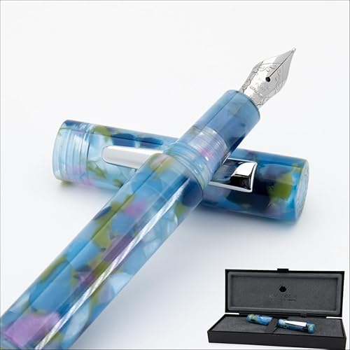 MONTEVERDE USA MVP Pluma Estilográfica - Cartucho, Cuentagotas (cuadrados azules) - Punta Stub