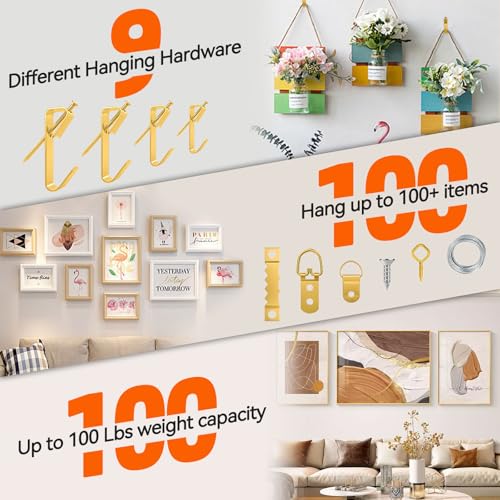 Image of 1002pcs Hardware Nails Assortment Kit and 350pcs Picture Hanging Kit