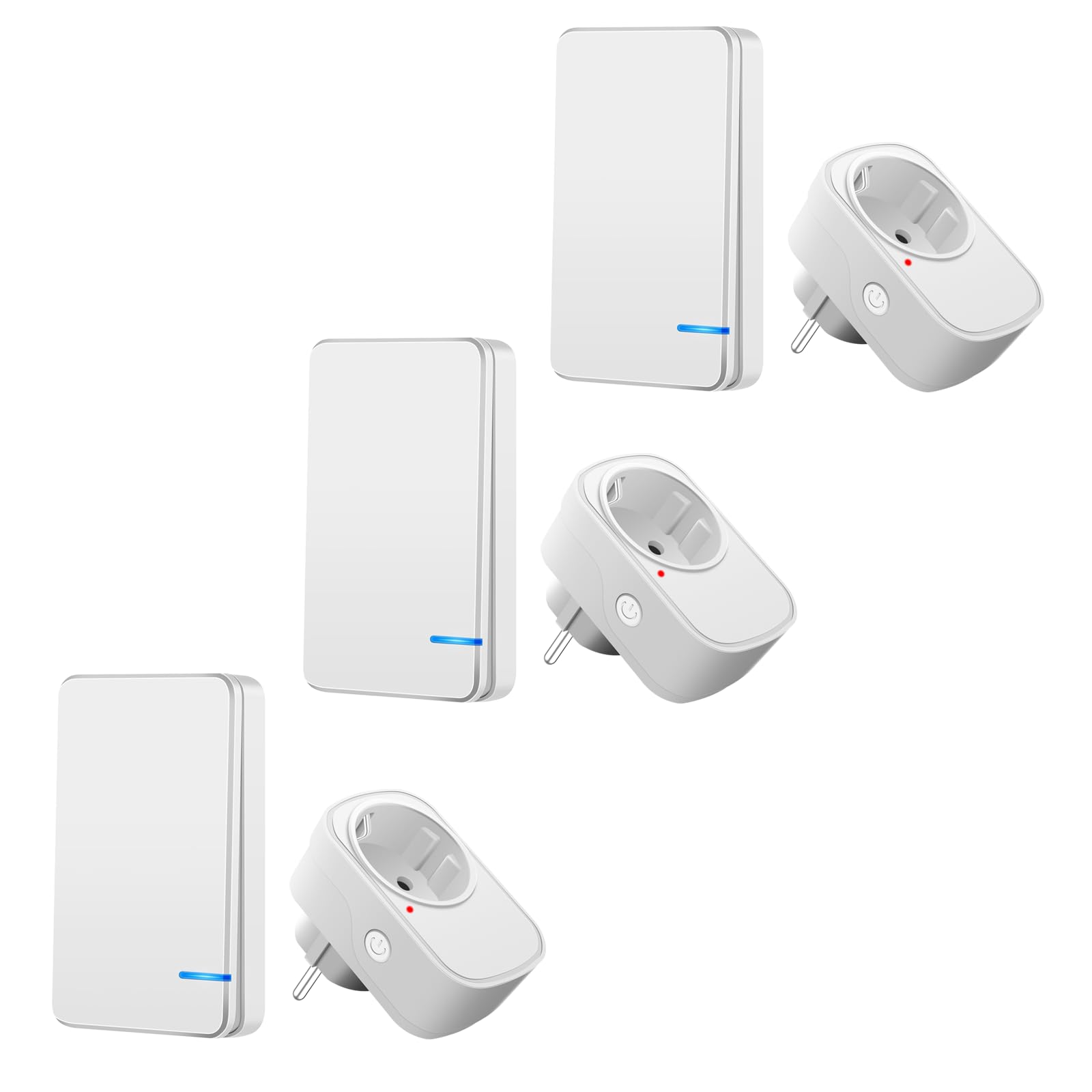 Funksteckdosen mit Fernbedienung,NineLeaf 3 Pack Steckdose mit Fernbedienung，15A/1500W Fernbedienbare Steckdose für Haushaltsgeräte & Weihnachtsdekoration 100m Reichweite, weiß