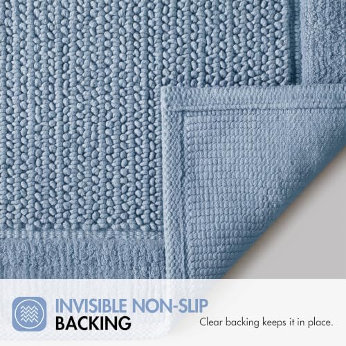 Madison Park Sanctuary 100% Cotton Non-Slip Bath Rug, 24x36 Inch, Blue by Madison Park - Used condition - Image 6