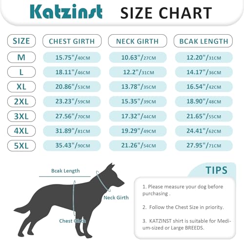 Katzinst 2er Pack Hundeshirt für Großer Hunde, Sonnenschutz, Elastisches und Atmungsaktives Ärmellose Hundeshirts für Heißes Wetter, Sommer Shirt für Golden Retriever,Gehen, Laufen(Grau, Blau 3XL)