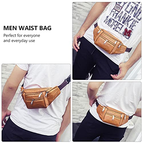 Amosfun Pochete masculina pochete vintage de poliuretano, bolsa de cintura para uso ao ar livre