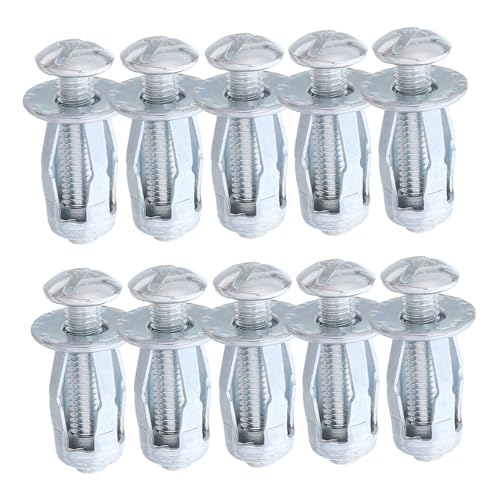 FUNOMOCYA 50 Piezas Petal Expansion Bolts Carbon Steel Jack Nuts para Fijación Paredes de Concreto y Tornillos de Anclaje Metálicos para Proyectos de Construcción y Reparación