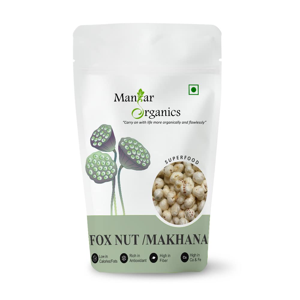 ManHar Organics Makhana/Lotus Seeds 100g | Fox Nuts Phool Makhana | Gorgon Nut Puffed Kernels (100gm Packet, Makhana) (B0BZVHVJ4W) Amazon Price History, Amazon Price Tracker
