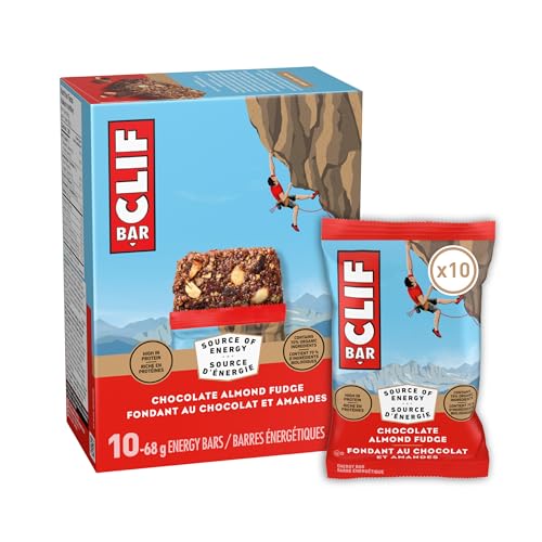 CLIF BAR Energy Bars, Chocolate Almond Fudge, Granola Bar, High in Protein, Contains 70% Organic Ingredients, 680 g (Pack of 10)