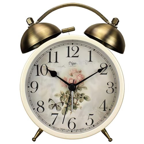 Maxspace Twin Bell Alarm Clock, Retro Analog Alarm Clock Silent N...