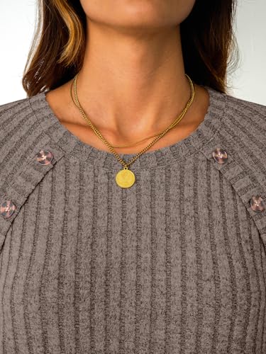 Image of LILLUSORY Womens Tops Long Sleeve Shirts Fall Lightweight Sweaters