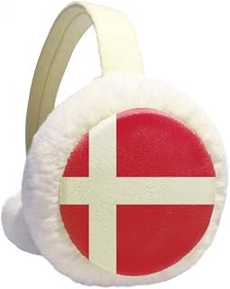 Protetor de orelha de lã peluda da Dinamarca com bandeira nacional da Europa, para uso externo