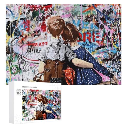バンクシー スタイル 落書き 木製パズル パズル ジグソーパズル 娯楽 知育玩具 ストレス軽減 減圧 装飾 室内装飾 壁飾り 誕生日プレゼント 子供 大人 300 PCS
